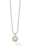 Lagos Signature Caviar Initial Pendant Necklace In X