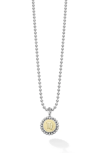 Lagos Signature Caviar Zodiac Pendant Necklace In Virgo