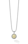 Lagos Signature Caviar Zodiac Pendant Necklace In Cancer Two-tone