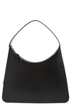Ambush Hobo Leather Shoulder Bag In Black Silver
