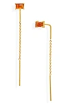 Madewell Baguette Threader Earrings In Carnelian