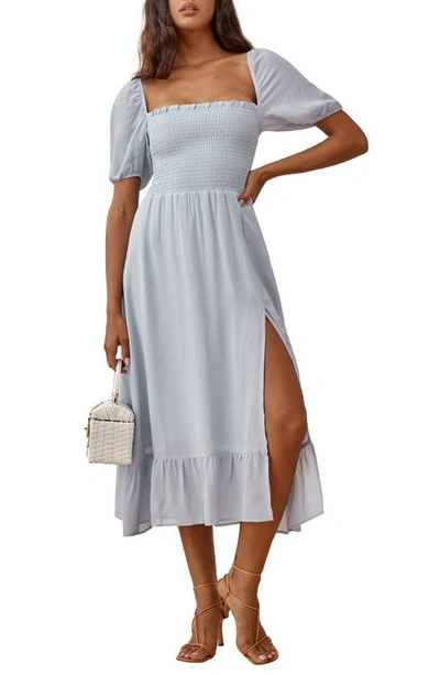 Reformation Meadow Floral Print Midi Dress In Mineral