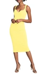 Dress The Population Sloane Sleeveless Sheath Dress In Yellow