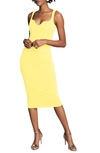 Dress The Population Sloane Sleeveless Sheath Dress In Lemongrass