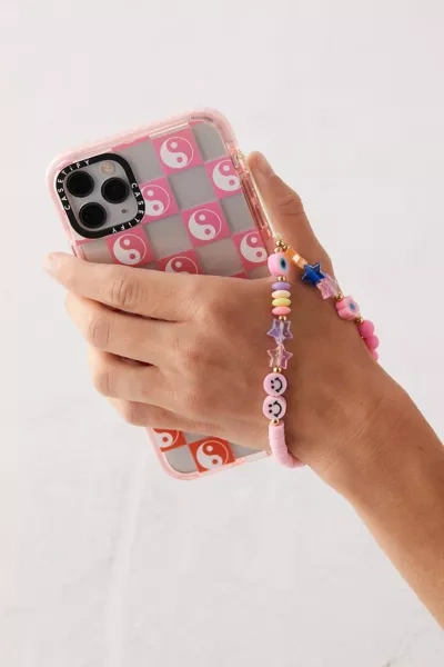 Urban Outfitters Icon Beaded Phone Strap In Pink