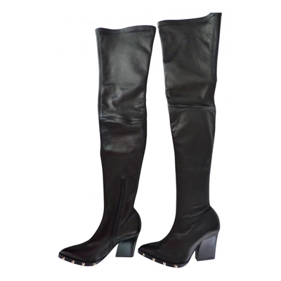 Pre-owned Sonia Rykiel Leather Boots In Black