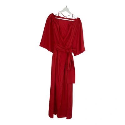 Pre-owned Three Graces London Silk Mid-length Dress In Red