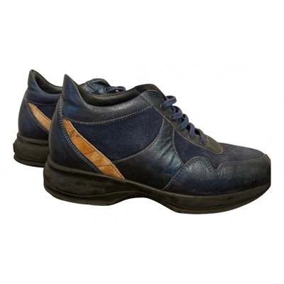 Pre-owned Alviero Martini Leather Trainers In Blue