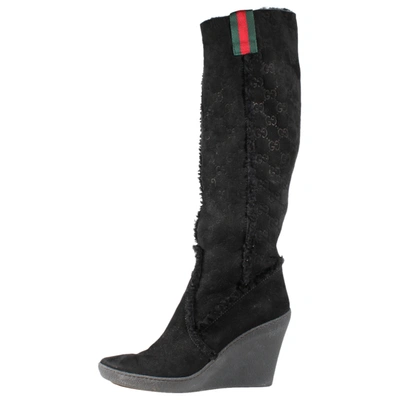 Pre-owned Gucci Boots In Black