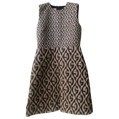 Pre-owned Gucci Wool Mid-length Dress In Beige