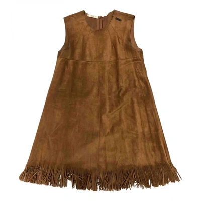 Pre-owned Prada Mini Dress In Camel