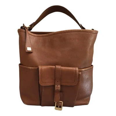 Pre-owned Max Mara Leather Tote In Brown