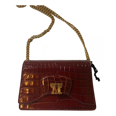 Pre-owned Max Mara Leather Handbag In Burgundy