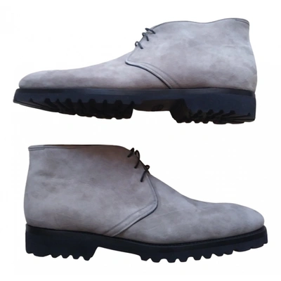 Pre-owned Kiton Boots In Grey