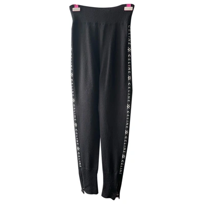 Pre-owned Celine Cashmere Trousers In Black