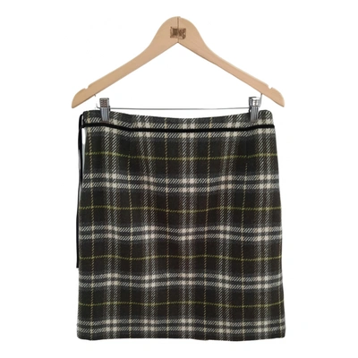 Pre-owned Burberry Wool Skirt In Green