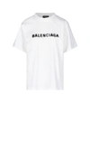 Balenciaga Distressed Logo-print Cotton-jersey T-shirt In White