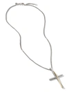 DAVID YURMAN STERLING SILVER AND 18KT YELLOW GOLD XL CROSS NECKLACE