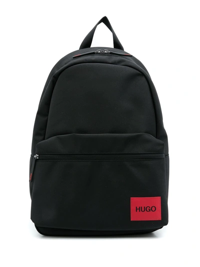 Hugo Logo-patch Backpack In Schwarz