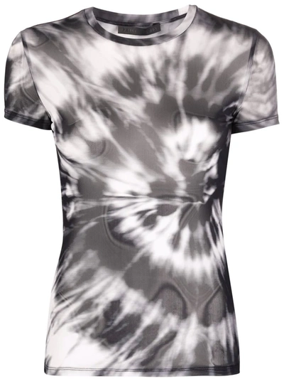 PHILIPP PLEIN TIE DYE-PRINT SEMI-SHEER T-SHIRT