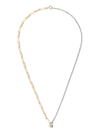 Yvonne Léon 18k White And Yellow Gold Mixed Chain Diamond Necklace In Gold