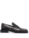 ACNE STUDIOS SQUARE-TOE BLOCK-HEEL LOAFERS