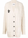 Jil Sander Plus Embroidered Ribbed-knit Wool Cardigan In Nude