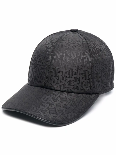Bally Jacquard Baseball Cap In Schwarz