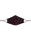 Marine Serre Black And Red Crescent Moon Print Face Mask In Schwarz