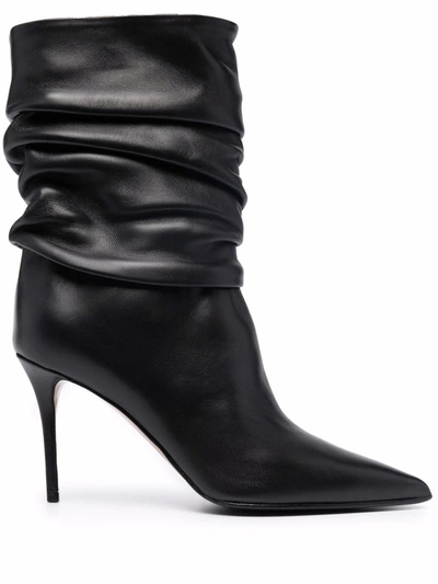 Le Silla Eva Scrunched Ankle Boots In Schwarz