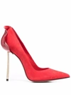 Le Silla Petalo Metallic Heel Pumps In Red