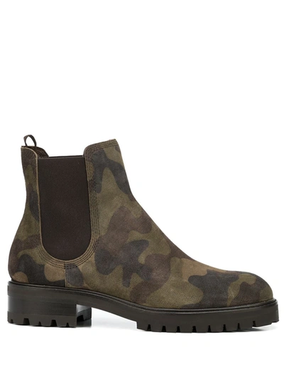 Pedro Garcia Silva Mo Ankle Boots In Camoflage Velour