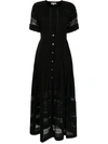 Loveshackfancy Edie Black Cotton Midi Dress