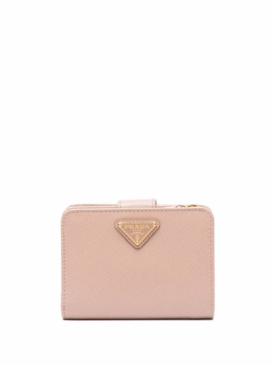 Prada Small Saffiano Wallet In Nude