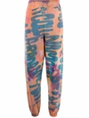 Collina Strada Multicolor 'collina Land' Tie-dye Printed Graphic Lounge Pants In Orange