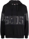 Gcds Logo-print Pullover Hoodie In Black