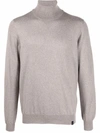 Fay Roll Neck Knitted Jumper In Nude