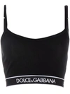 Dolce & Gabbana Logo Band Crop Top In Nero