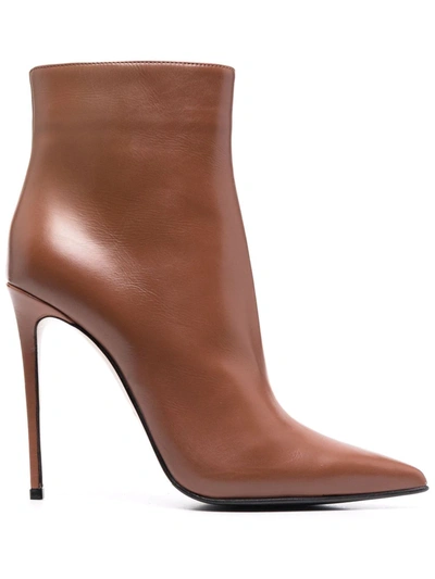 Le Silla 125mm Eva Leather Ankle Boots In Braun