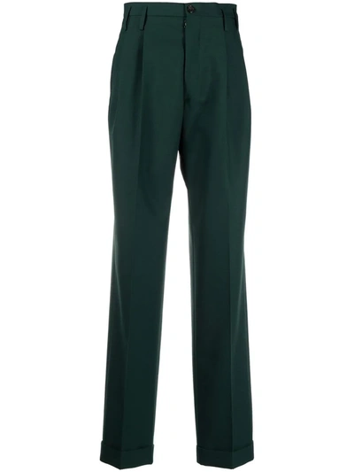 Maison Margiela High-waist Straight Trousers In Grün