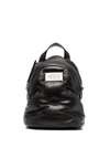 Maison Margiela Quilted Leather Mini Backpack With Front Pocket In Schwarz