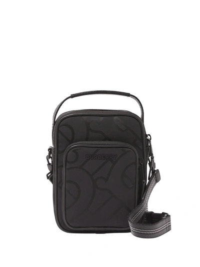 Burberry Recycled Polyester And Cotton Shoulder Bag In Nero