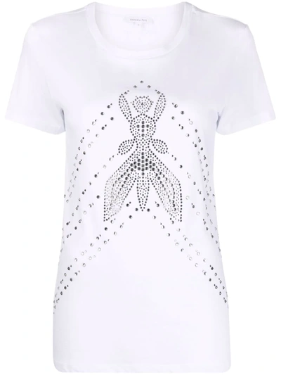 Patrizia Pepe Embellished Short-sleeved T-shirt In Weiss