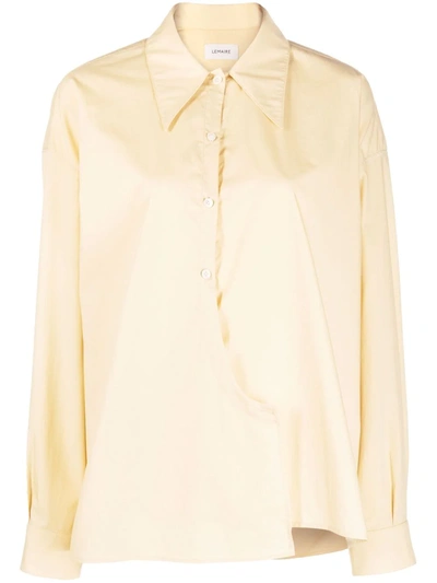 Lemaire Wrap-front Long-sleeve Shirt In Yellow