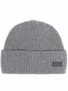 ERMENEGILDO ZEGNA RIBBED-KNIT CASHMERE BEANIE