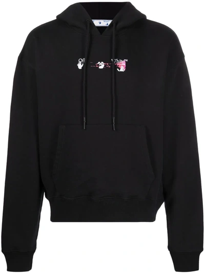 Off-white Acrylic Arrow Over Hoodie Black And Fuchsia