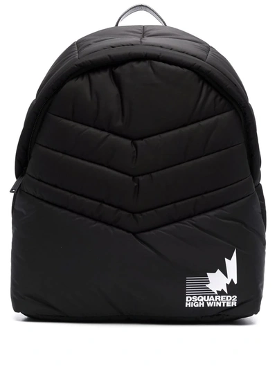 Dsquared2 Padded Logo-print Backpack In Schwarz