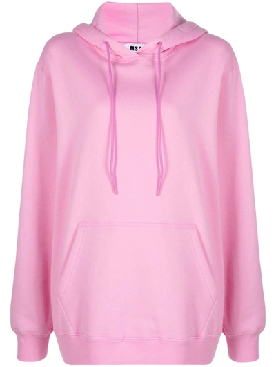 Msgm Logo-print Pullover Hoodie In Pink
