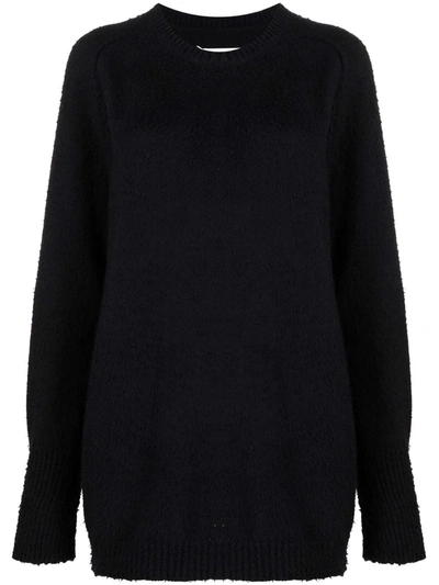 Maison Margiela Brushed-finish Crew Neck Jumper In Schwarz
