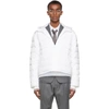 THOM BROWNE WHITE DOWN SKI RWB CENTER BACK STRIPE JACKET